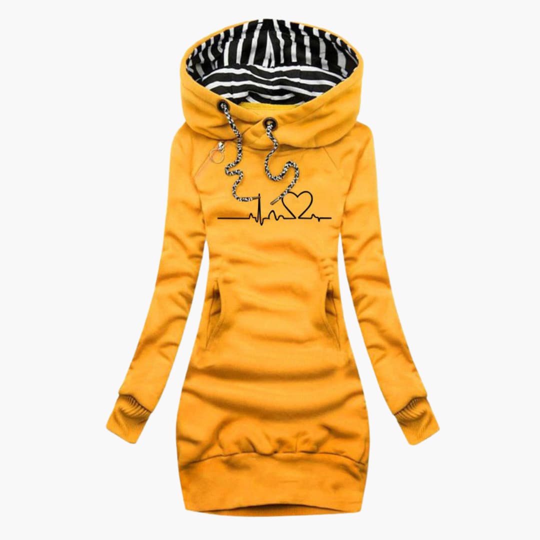 Franziska | Bedrucktes Pulloverkleid Heartbeat