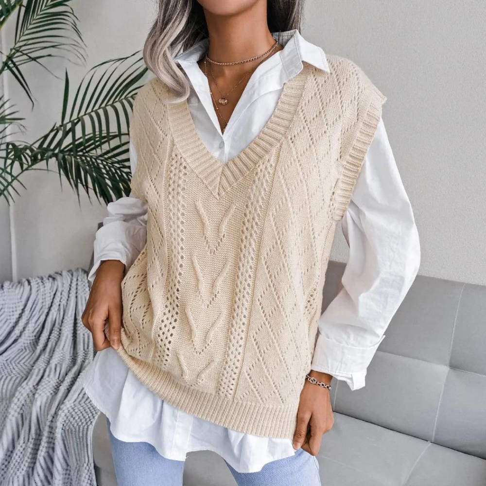 Gabriele – Strickjacke mit V-Ausschnitt