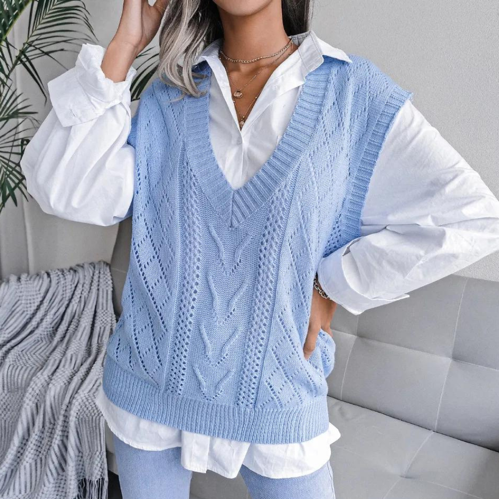 Gabriele – Strickjacke mit V-Ausschnitt